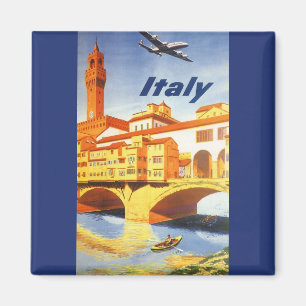 Florence Italy Ponte Vecchio Bridge Vintage Travel Magnet