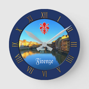 Florence, Italy - Ponte Vecchio Round Clock
