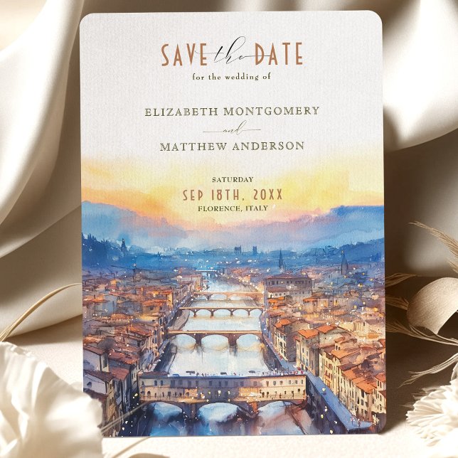 Florence Italy Ponte Vecchio Save-the-Date Invitation (Creator Uploaded)