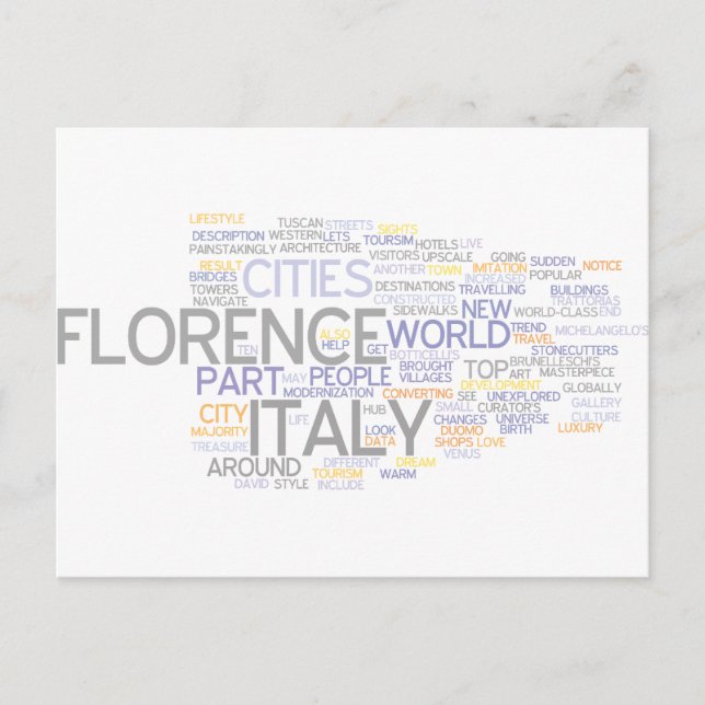 Florence Italy Postcard (Front)