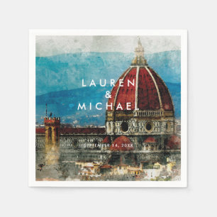 Florence italy scenic summer wedding napkins