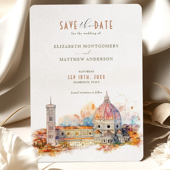 Florence Italy Skyline Save-the-Date Invitation (Creator Uploaded)