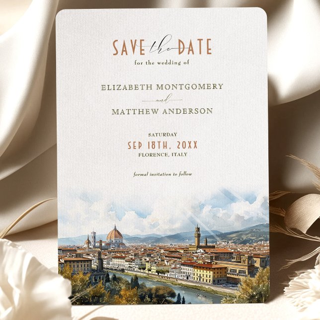 Florence Italy Skyline Save-the-Date Invitation (Creator Uploaded)
