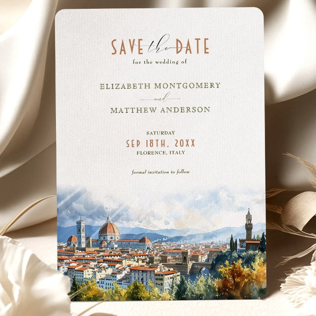 Florence Italy Skyline Save-the-Date Invitation (Creator Uploaded)