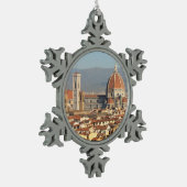 Florence, Italy Snowflake Pewter Christmas Ornament (Left)
