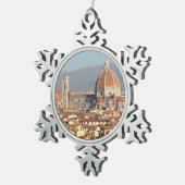 Florence, Italy Snowflake Pewter Christmas Ornament (Right)