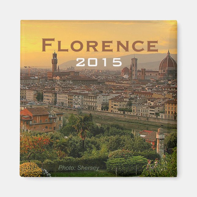 Florence Italy Souvenir Fridge Magnet Change Year (Front)