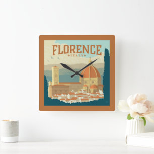 Florence, Italy Square Wall Clock