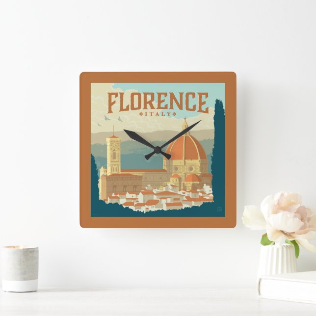 Florence, Italy Square Wall Clock (Home)