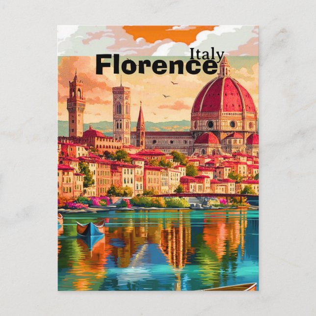Florence Italy Travel Postcard, Florence Travel Ar Postcard (Front)