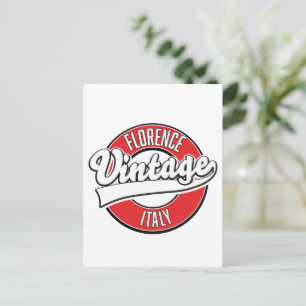 florence italy vintage style logo postcard
