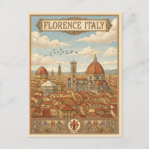 Florence Italy Vintage Travel Postcard