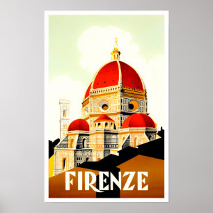 Florence Italy vintage travel Poster
