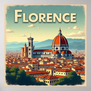 Florence Italy Vintage Travel Poster