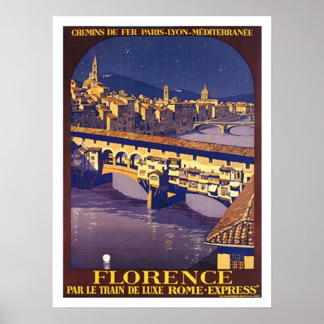 Florence, Italy, vintage travel poster (Front)