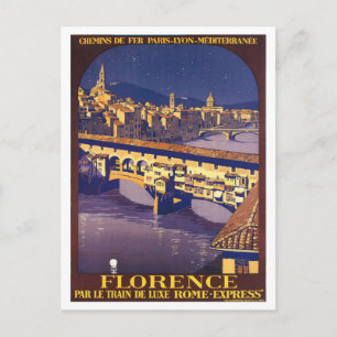 Florence, Italy, vintage travel poster Postcard