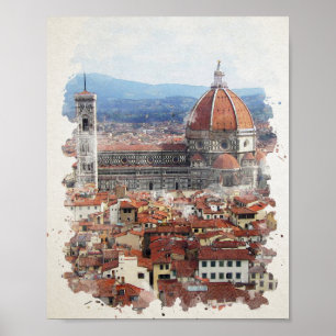 Florence Italy Watercolor Art Poster