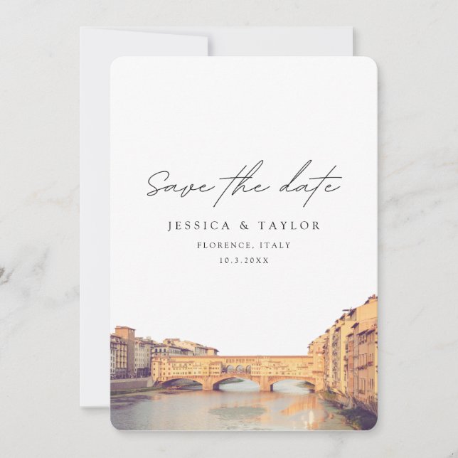 Florence Italy Wedding Save the Date Invitation (Front)
