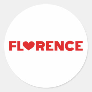 Florence Love Classic Round Sticker