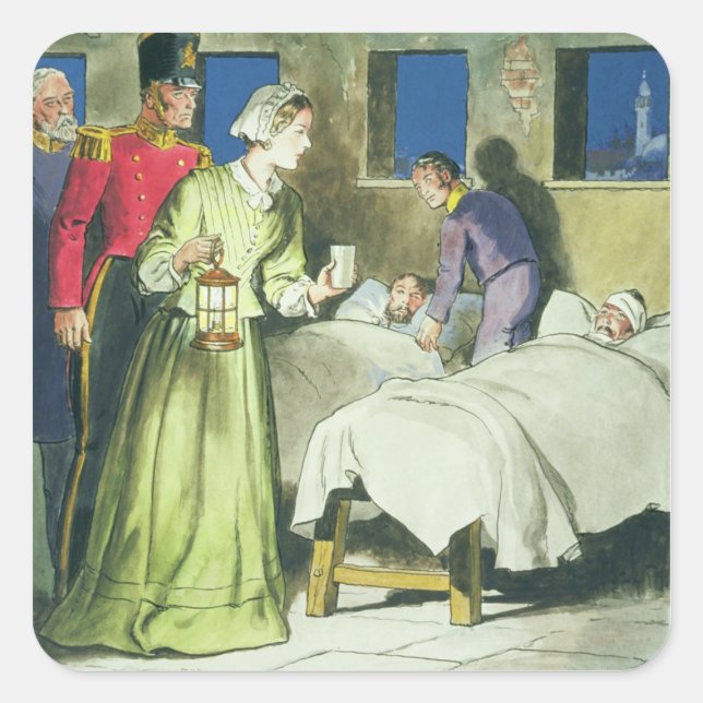 Florence Nightingale (1820-1910) from 'Peeps into Square Sticker (Front)