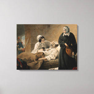 Florence Nightingale. Coloured lithograph. Canvas Print