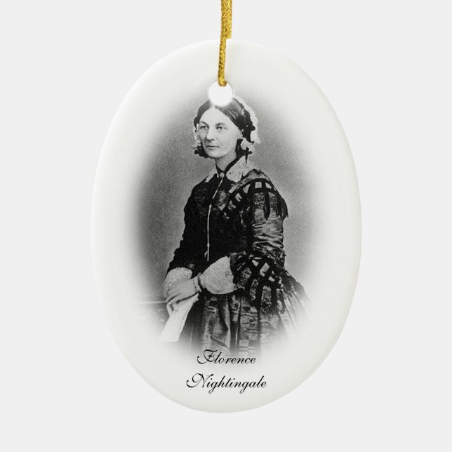 Florence Nightingale-Nursing Graduate+personalise Ceramic Ornament (Front)