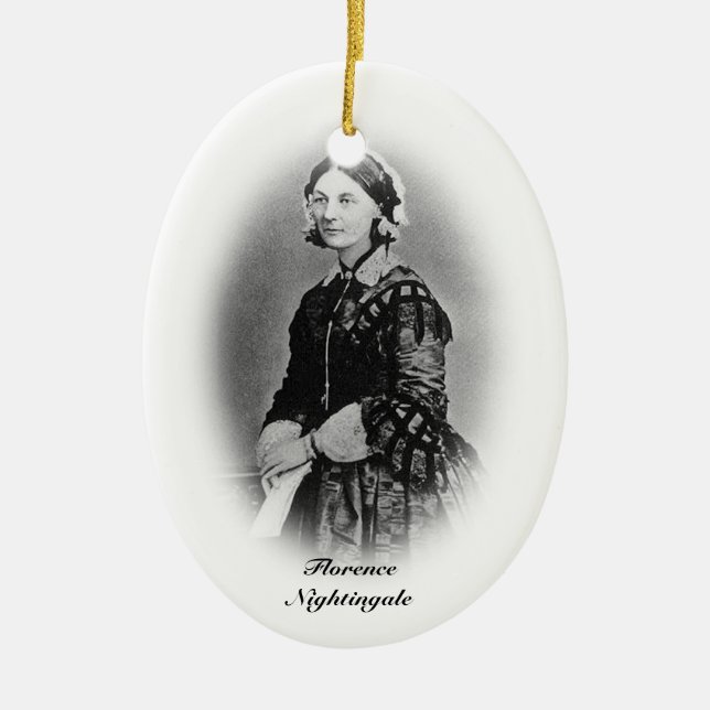 Florence Nightingale-Nursing Graduate+personalise Ceramic Tree Decoration (Front)