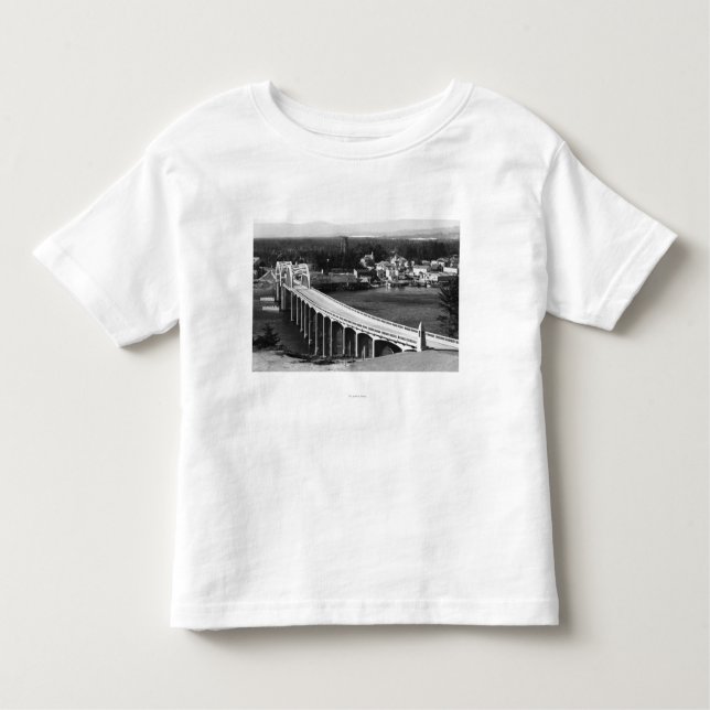Florence, Oregon Town View and Siuslaw Bridge Toddler T-Shirt (Front)