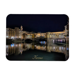 Florence riverside at night, travel  magnet