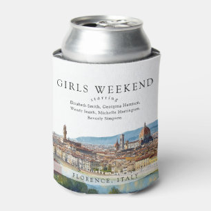 Florence Skyline Watercolor Girls Weekend Can Cooler