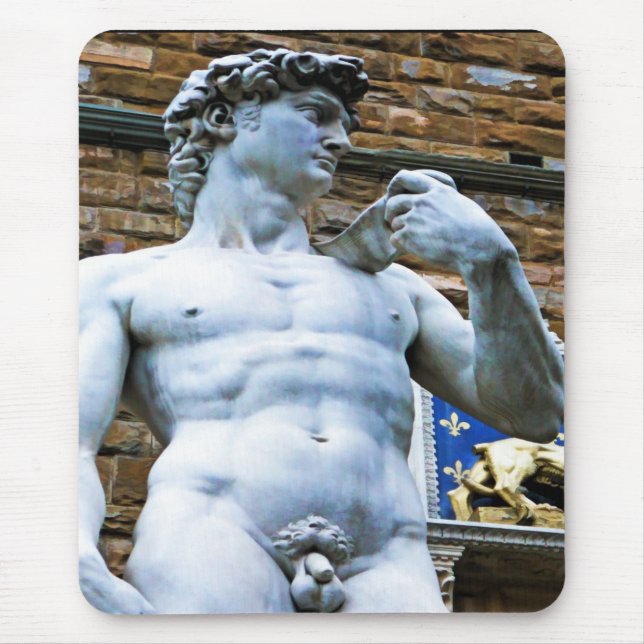 Florence Statue of David With Love Quote Mouse Pad (Front)
