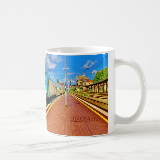 Florence Train Arrives at Lucca Platform, Mug (Right)