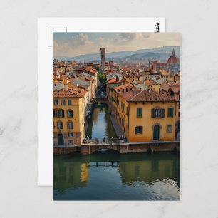 Florence watercolor art postcard