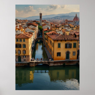 Florence watercolor art poster