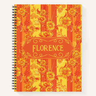 Florence Yellow and Orange Floral Deluxe Notebook