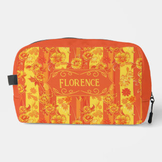 Florence Yellow and Orange Floral Dopp Kit