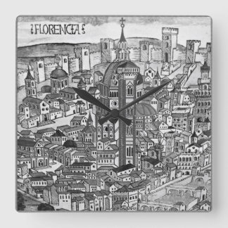 Florencia Bianco e Nero 1493 Square Wall Clock