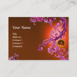 FLORENTINE BAROQUE MONOGRAM GEM orange purple red Business Card