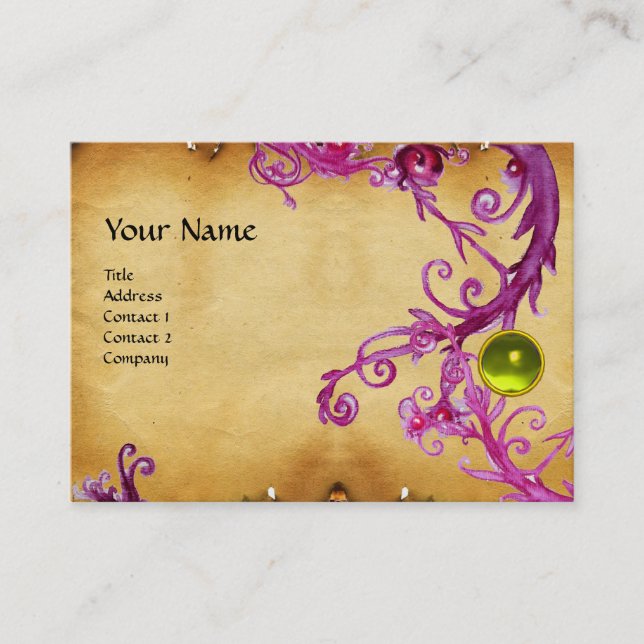 FLORENTINE BAROQUE MONOGRAM GEM yellow parchment Business Card (Front)
