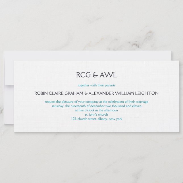 Florentine :: Cerulean :: Wedding Invitation (Front)