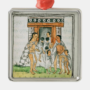 Florentine Codex' by Bernardino de Sahagun Metal Ornament