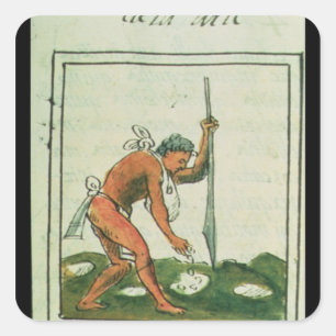 Florentine Codex' by Bernardino de Sahagun Square Sticker