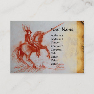 FLORENTINE KNIGHT ON HORSEBACK Monogram gem Business Card