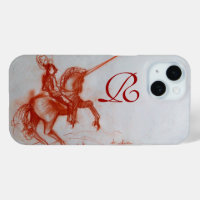 FLORENTINE  KNIGHT ON HORSEBACK Sepia Monogram