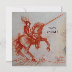 FLORENTINE KNIGHT ON HORSEBACK white gold Invitation