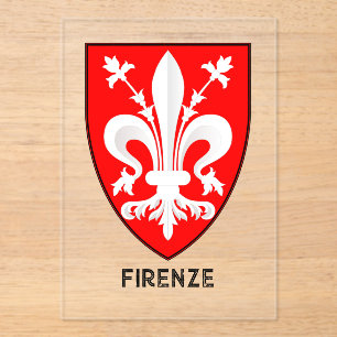 Florentine Lily Coat of Arms Fine Art Acrylic Invitations