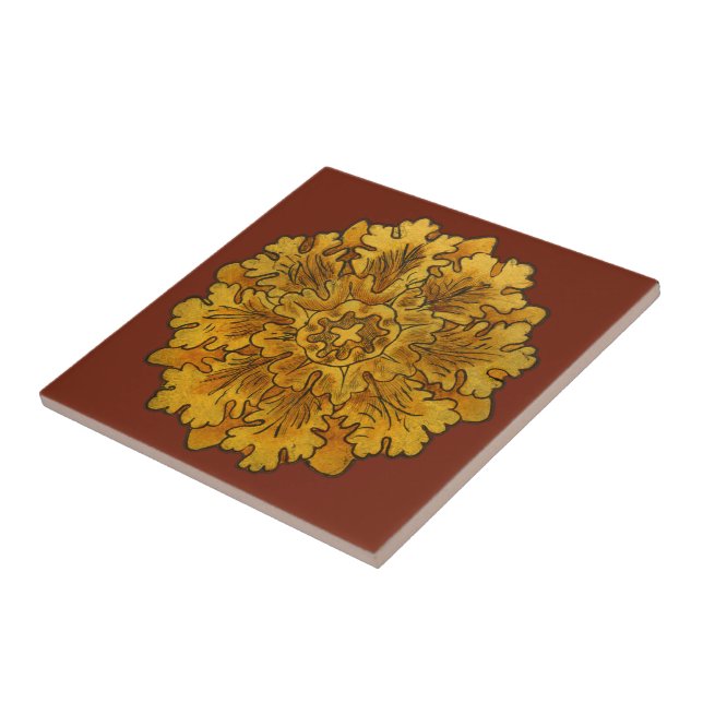 Florentine Oak Leaf Cluster Tile (Side)