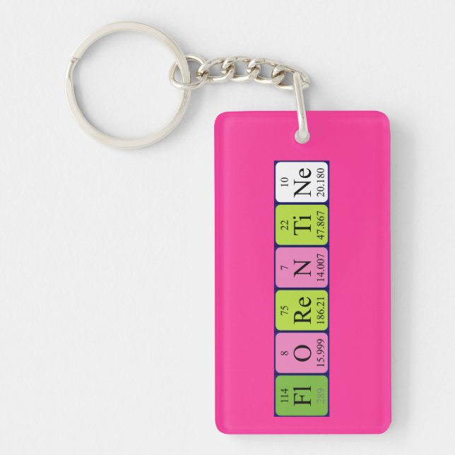 Florentine periodic table name keyring (Front)