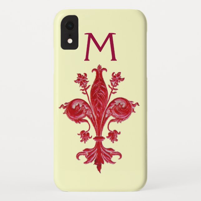 FLORENTINE RED LILY FLEUR DE LIS Case-Mate iPhone CASE (Back)