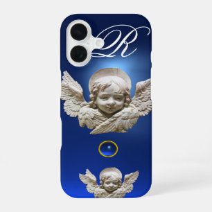 FLORENTINE RENAISSANCE ANGEL Blue Gem Monogram iPhone 16 Case